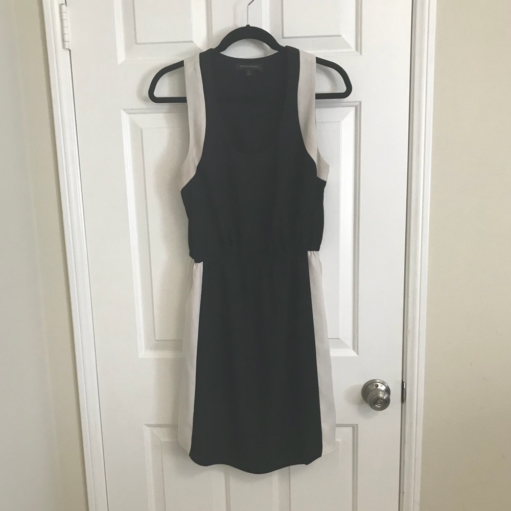 Banana Republic Black dress with white trim